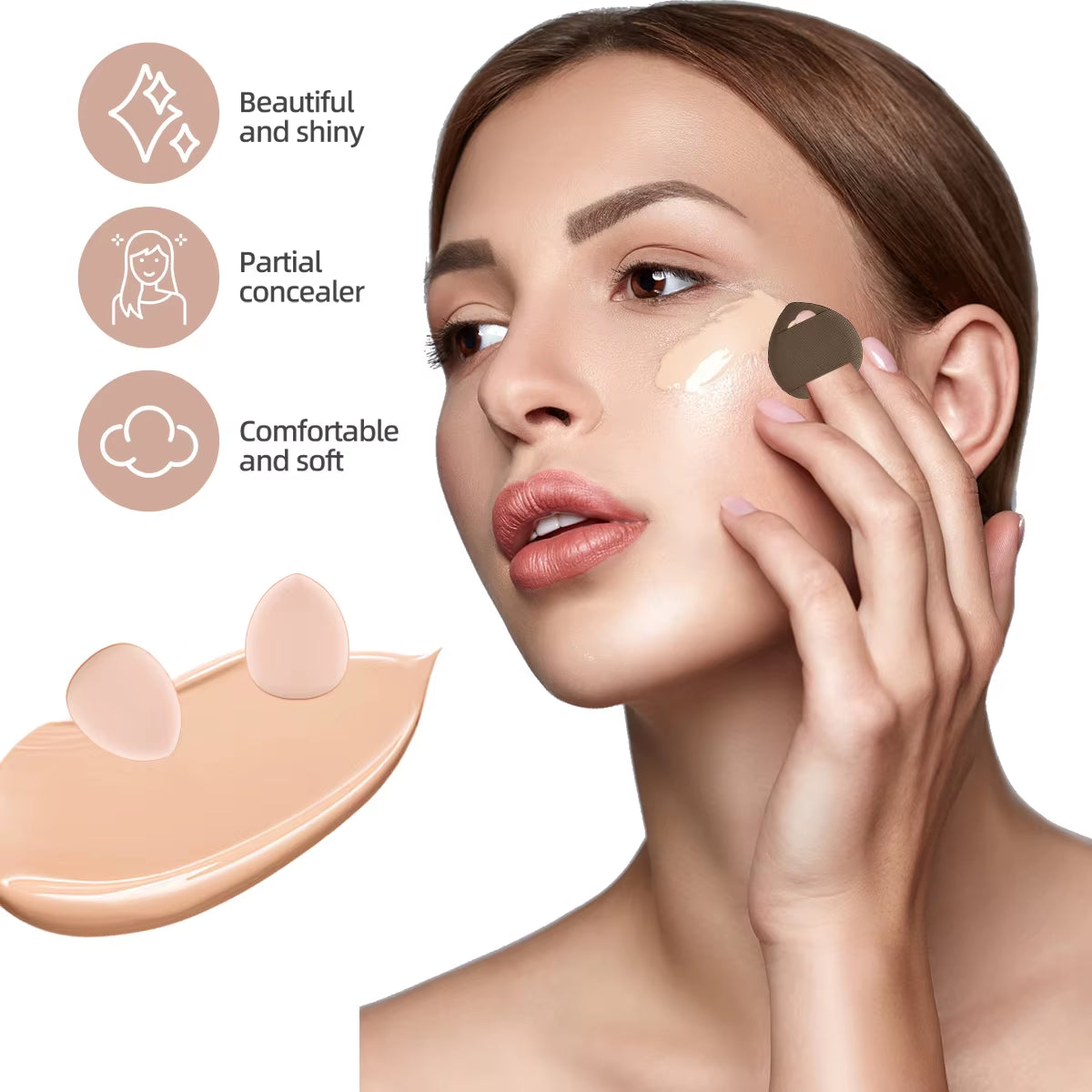 Makeup Brushes and Sponges Set, Brown Makeup Puff, Beauty Egg, Headband, Wristband Remover Kit, Makeup Tool, Gift, 20/40